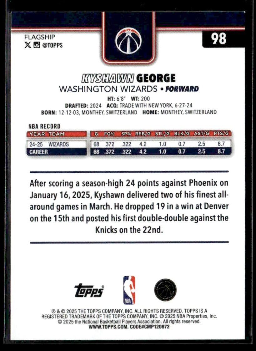 2025-26 Topps #98 Kyshawn George