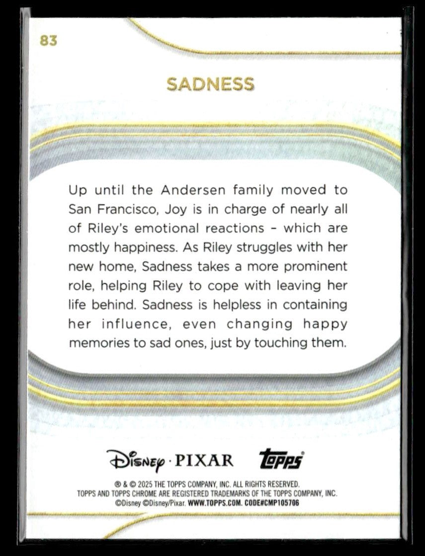 π Sadness β 2025 Topps Chrome Disney #83 π