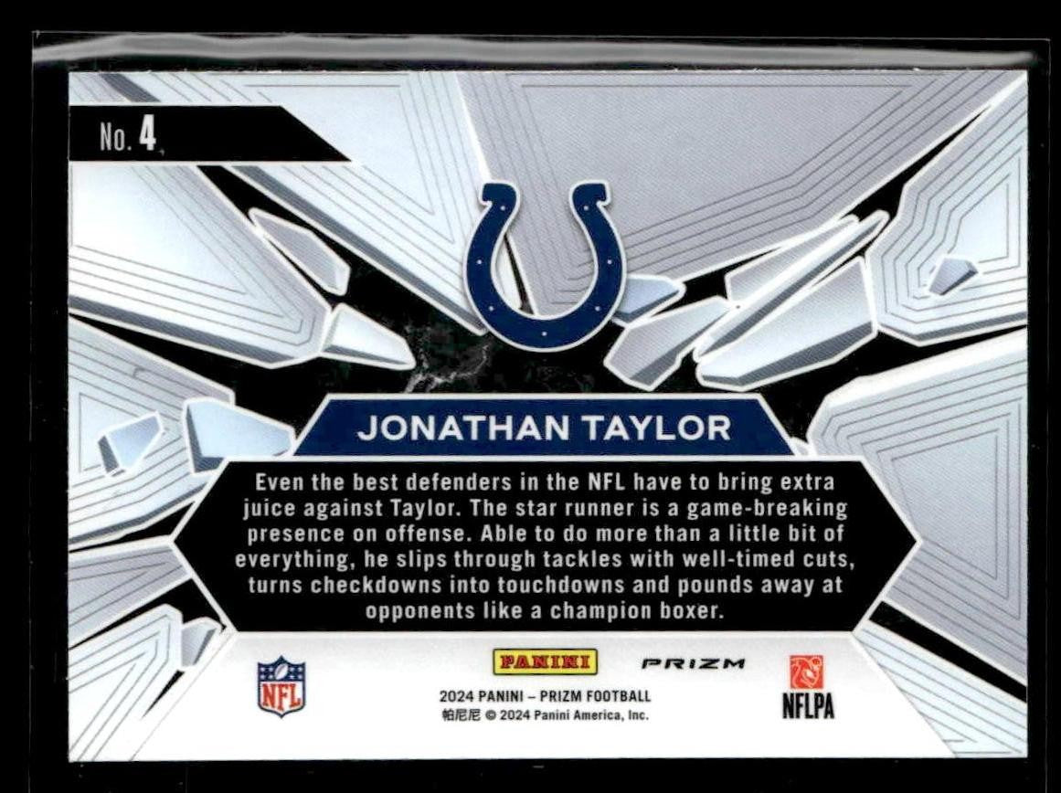 2024 Panini Prizm #4 Jonathan Taylor Prizm Break Wave Green Prizm