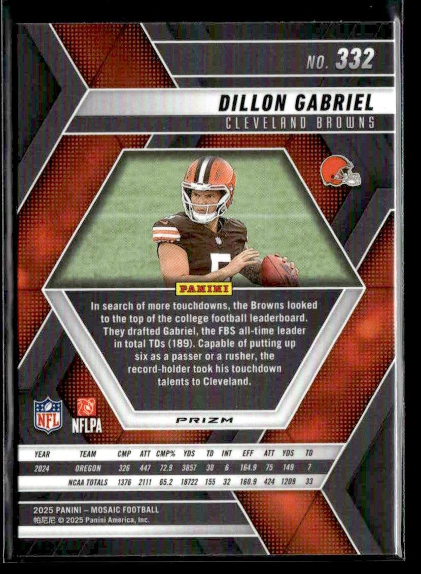 2025 Panini Mosaic #332 Dillon Gabriel Silver