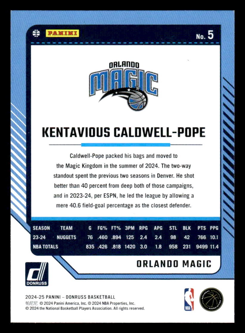 2024-25 Donruss #5 Kentavious Caldwell-Pope