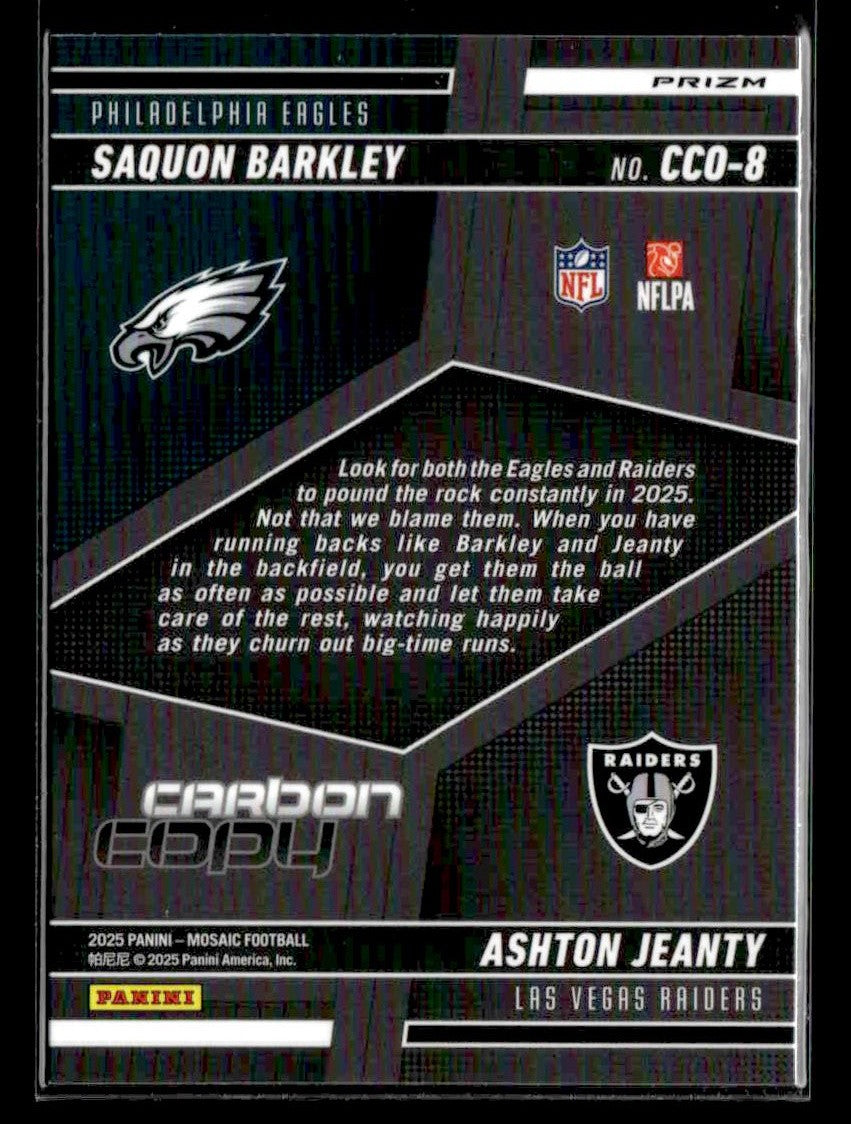 2025 Panini Mosaic #CCO-8 Saquon Barkley/Ashton Jeanty Carbon Copy Mosaic