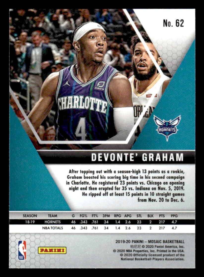 2019-20 Panini Mosaic #62 Devonte' Graham