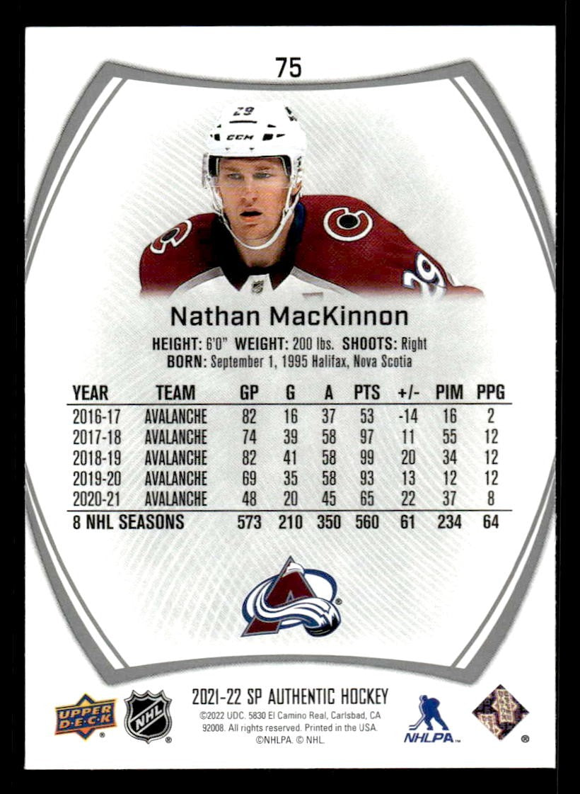 2021-22 SP #75 Nathan MacKinnon