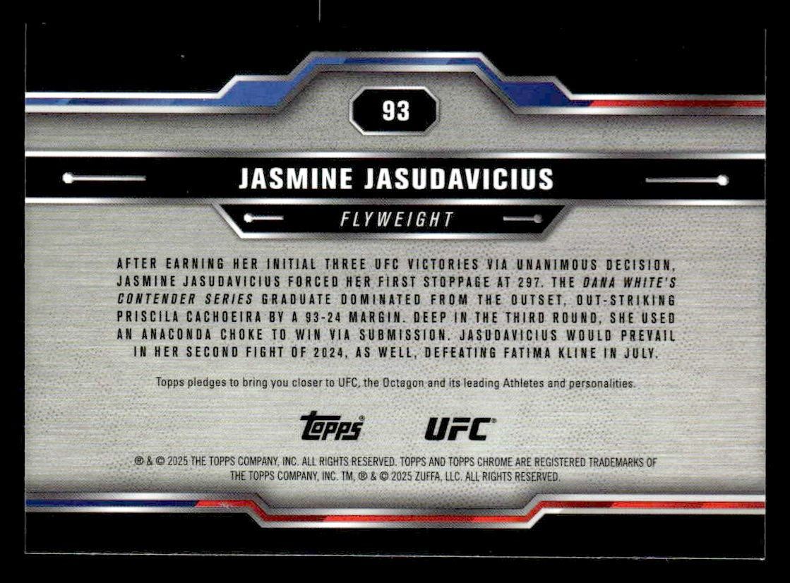 2025 Topps Chrome Sapphire Edition UFC #93 Jasmine Jasudavicius