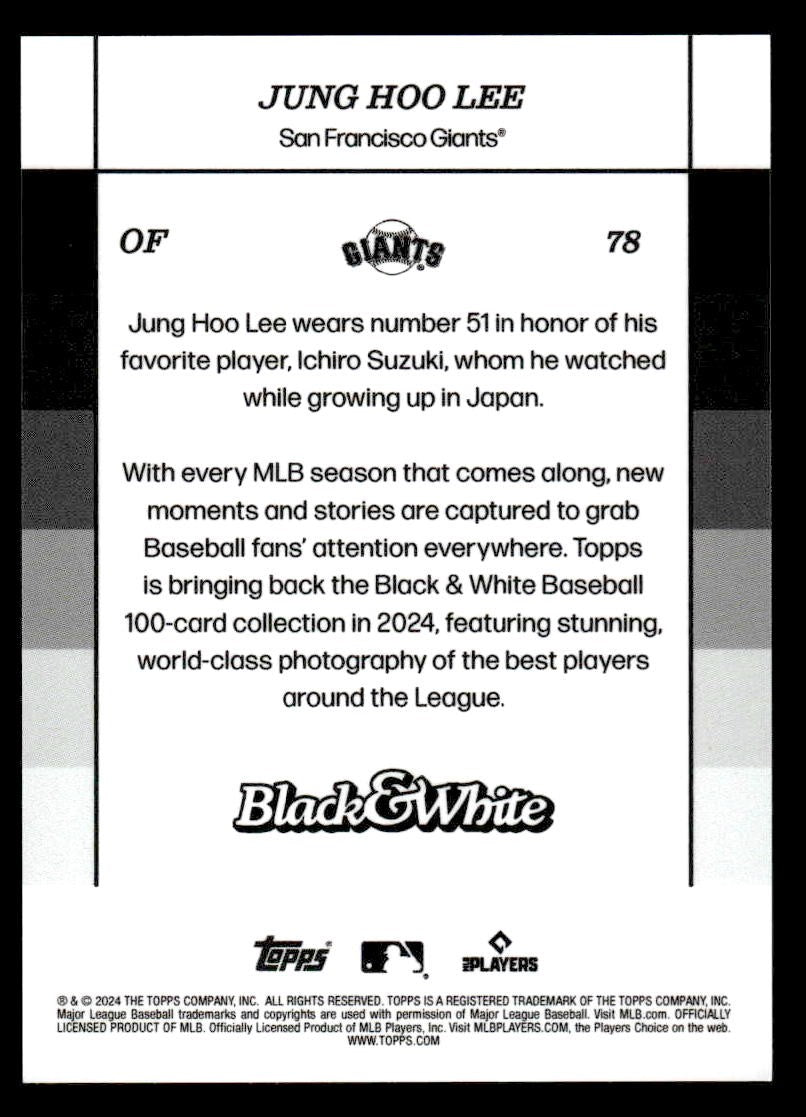 2024 Topps Black & White #78 Jung Hoo Lee