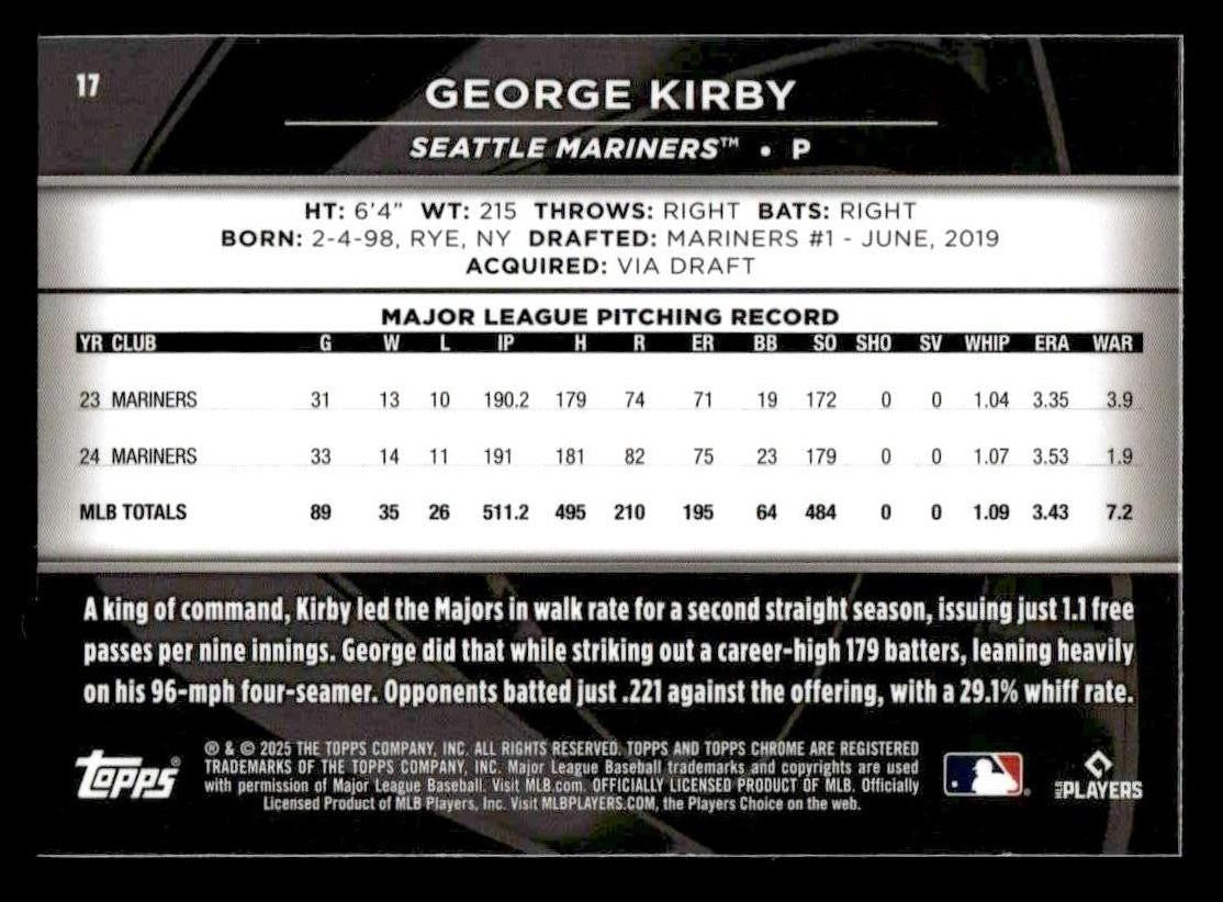 2025 Topps Chrome Black #17 George Kirby