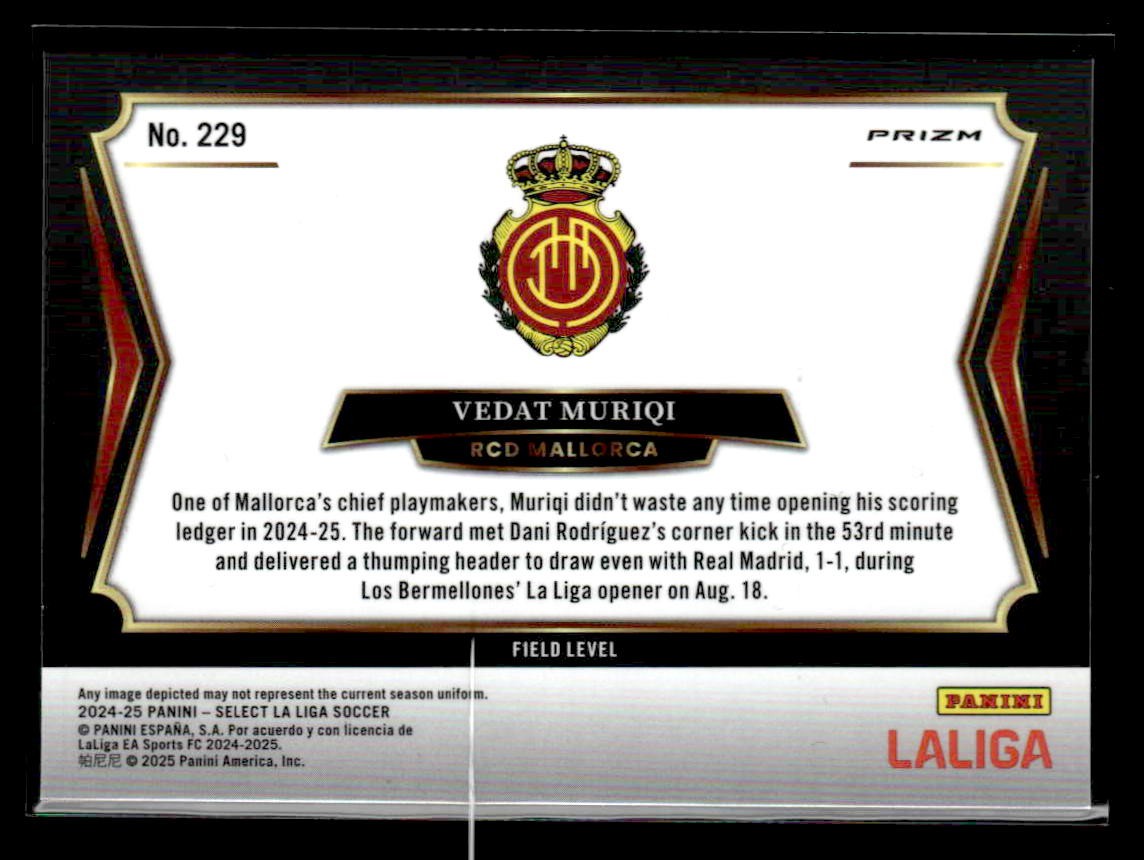 2024-25 Panini Select La Liga #229 Vedat Muriqi White Sparkle