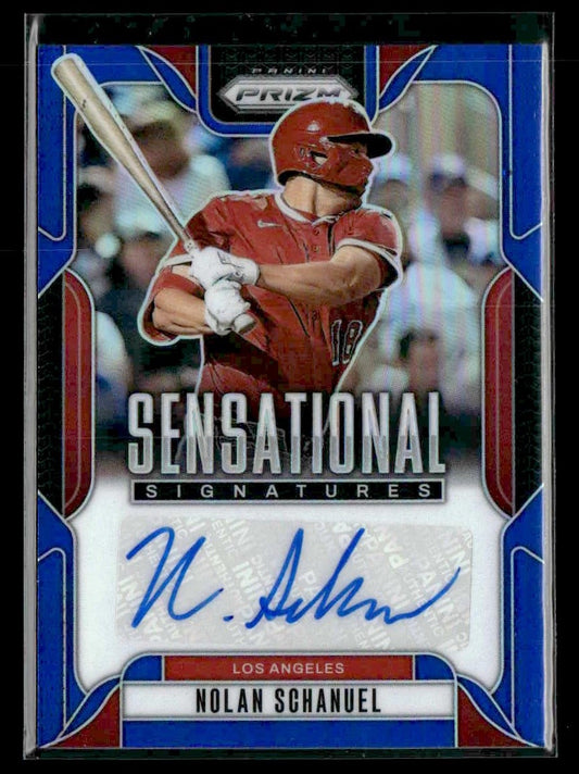 2025 Panini Prizm #SS-NS Nolan Schanuel Sensational Signatures Blue Prizm #48/49
