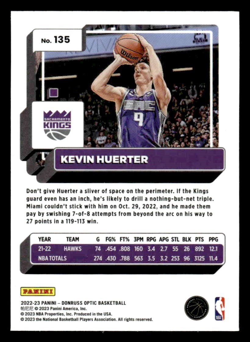 2022-23 Donruss Optic #135 Kevin Huerter