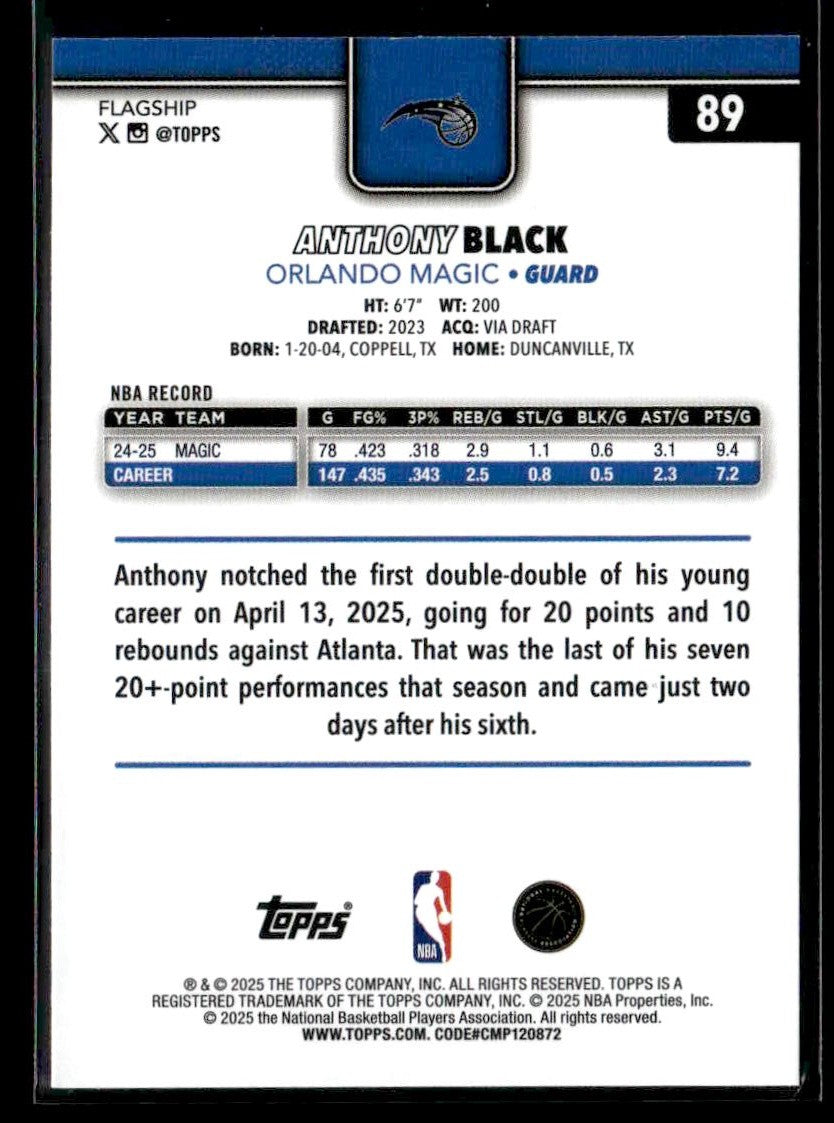 2025-26 Topps #89 Anthony Black