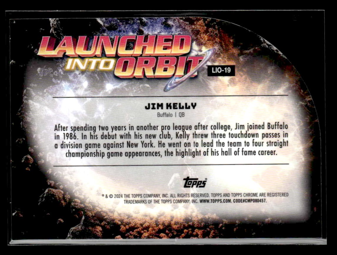 2024 Topps Chrome Cosmic #LIO-19 Jim Kelly Launched Into Orbit