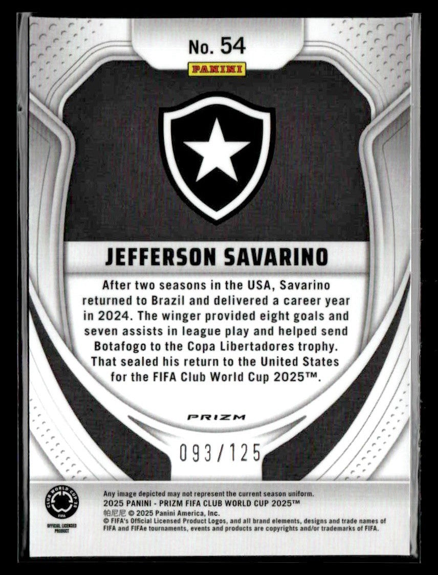 2025 Panini Prizm FIFA Club World Cup #54 Jefferson Savarino Purple #/125