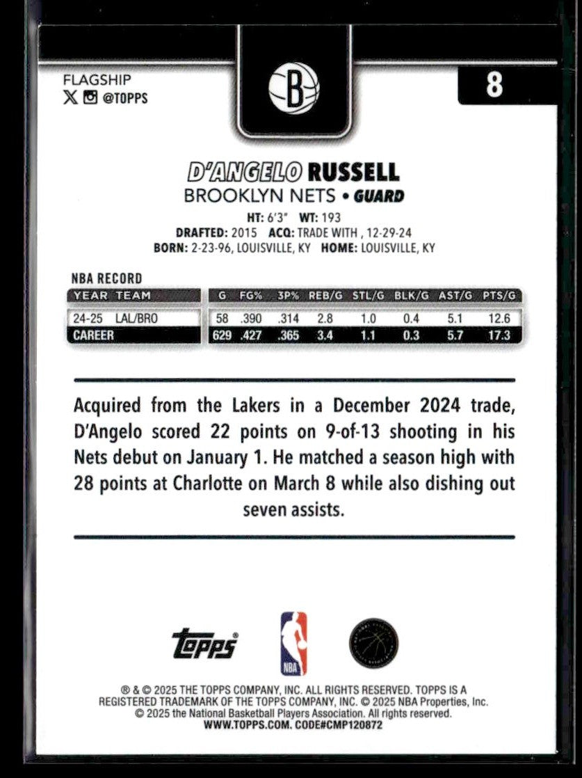 2025-26 Topps #8 D'Angelo Russell