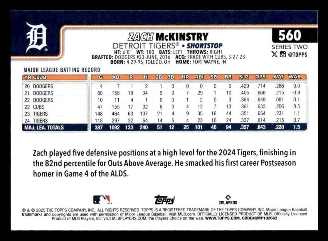 2025 Topps #560 Zach McKinstry
