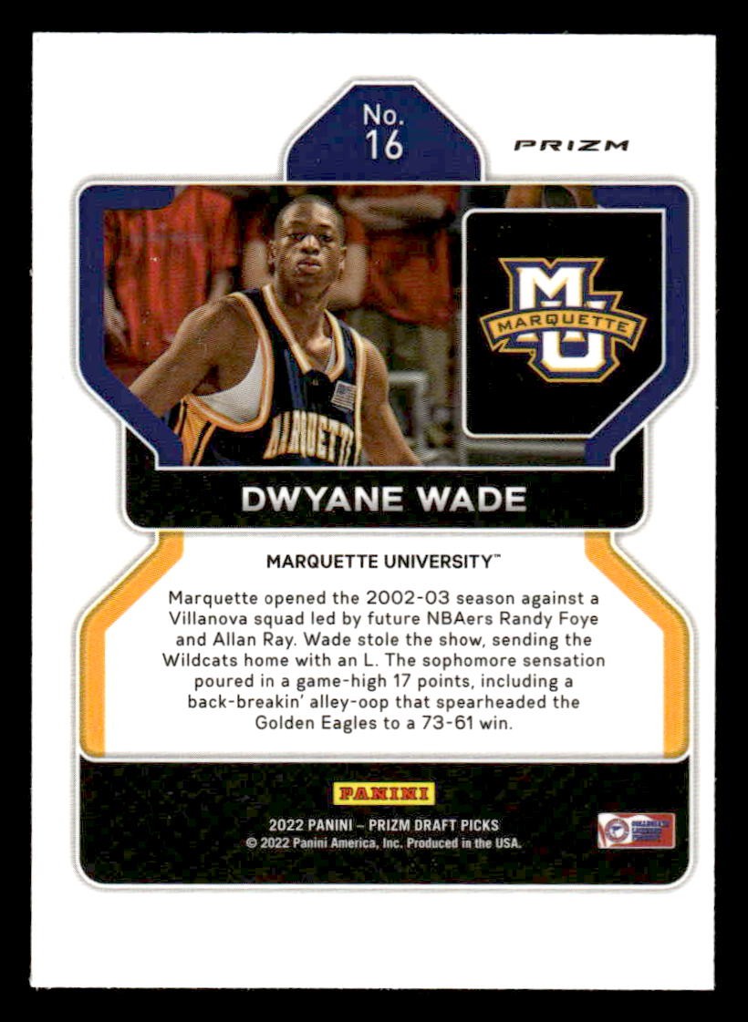 2022 Panini Prizm Draft Picks #16 Dwyane Wade Green Wave