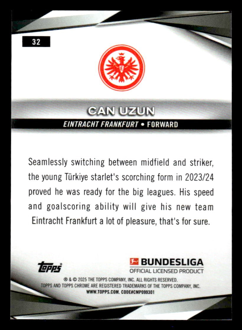 2025 Topps Chrome Bundesliga #32 Can Uzun