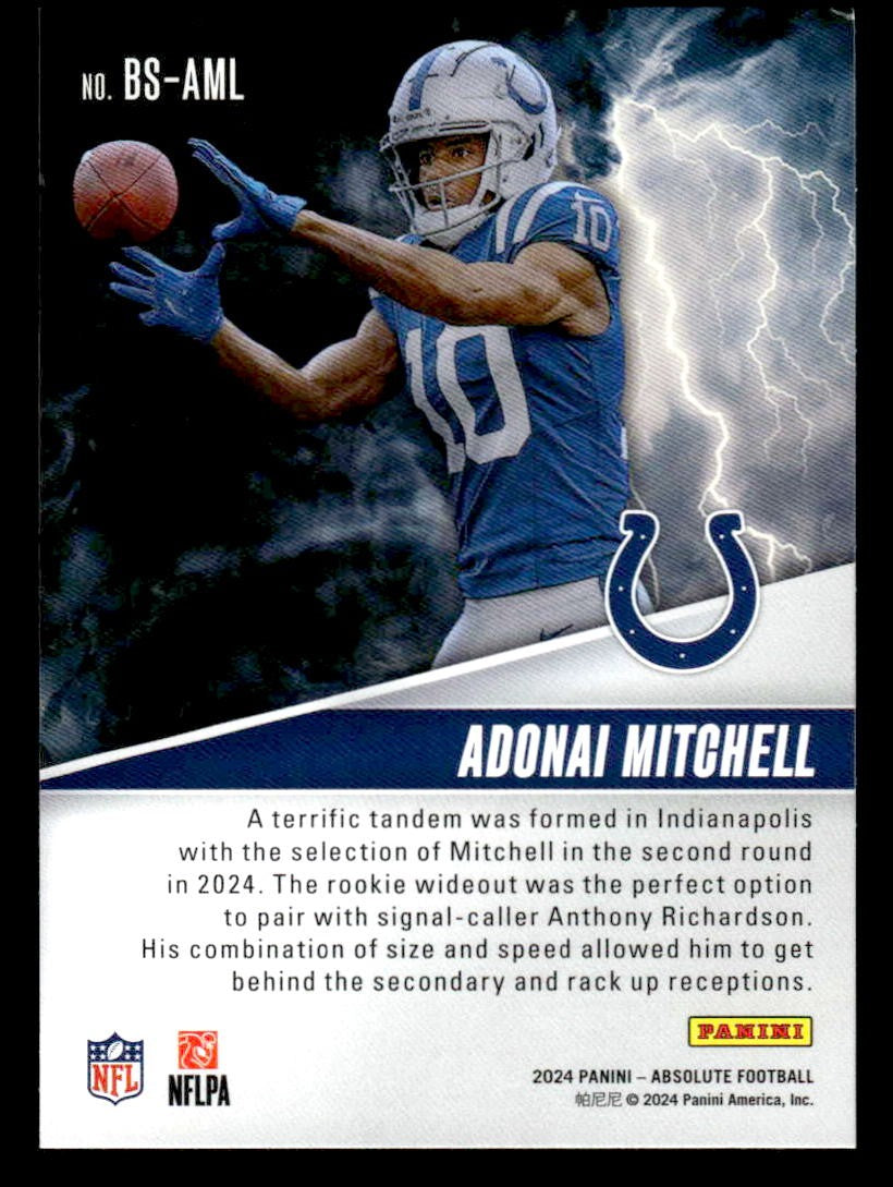2024 Panini Absolute #BS-AML Adonai Mitchell By Storm