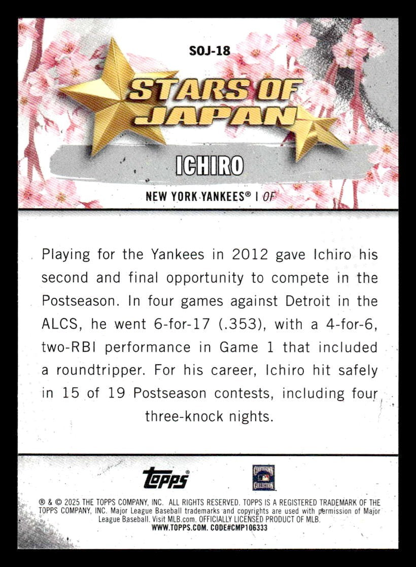 2025 Topps #SOJ-18 Ichiro Stars of Japan