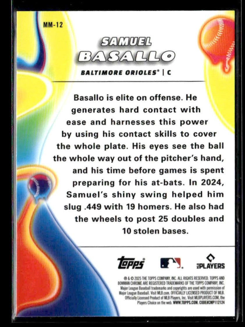 2025 Bowman Chrome #MM-12 Samuel Basallo Melt Mashers
