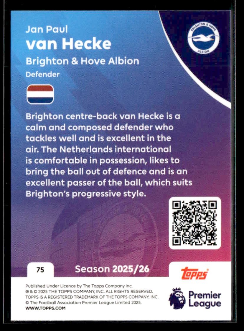 2025-26 Topps Premier League #75 Jan Paul van Hecke