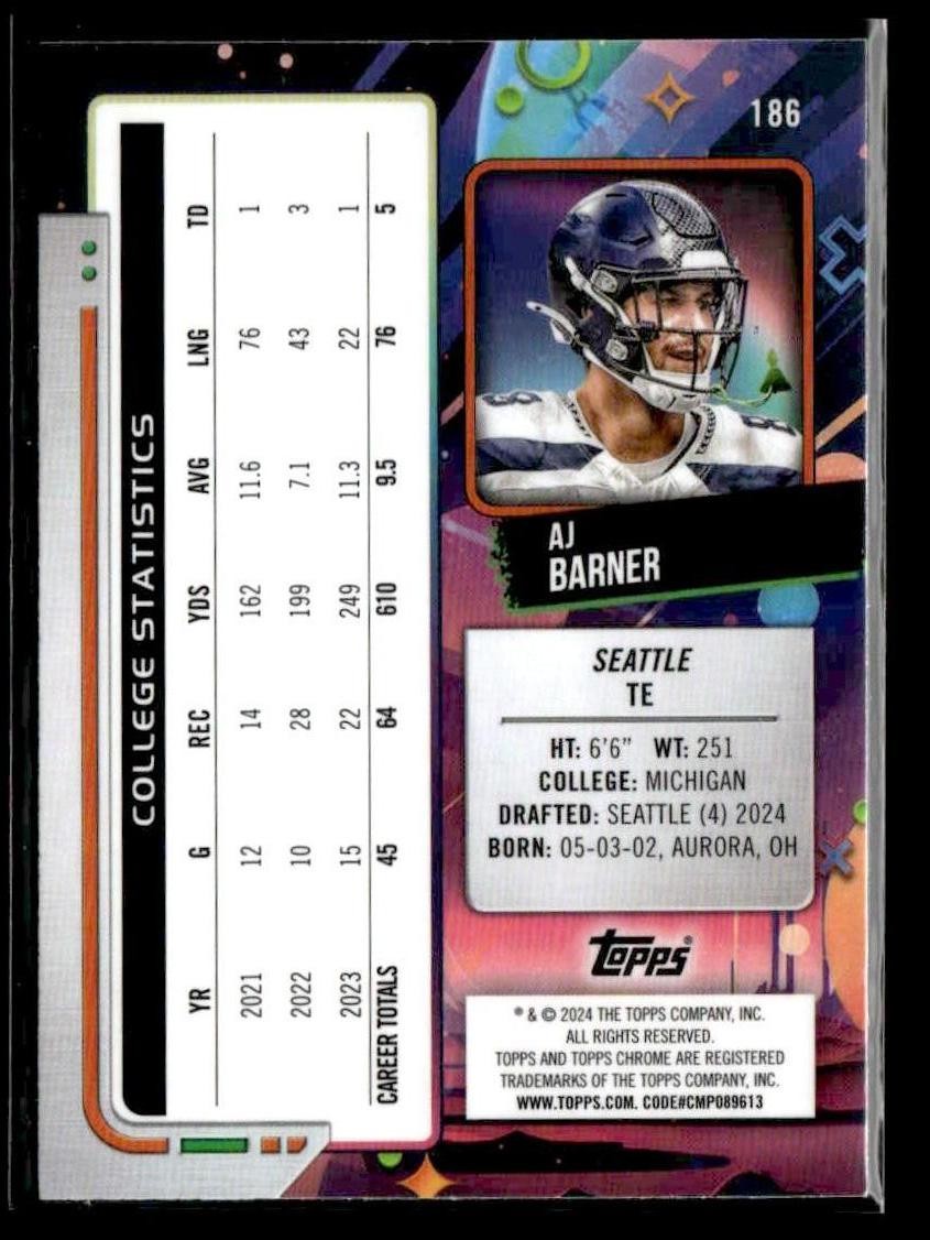 2024 Topps Chrome Cosmic #186 AJ Barner