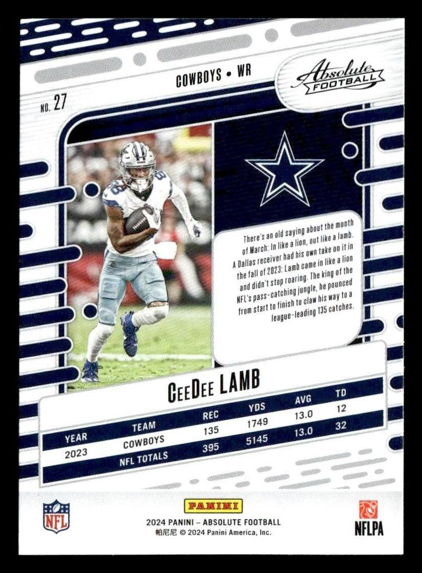 2024 Panini Absolute #27 CeeDee Lamb Retail