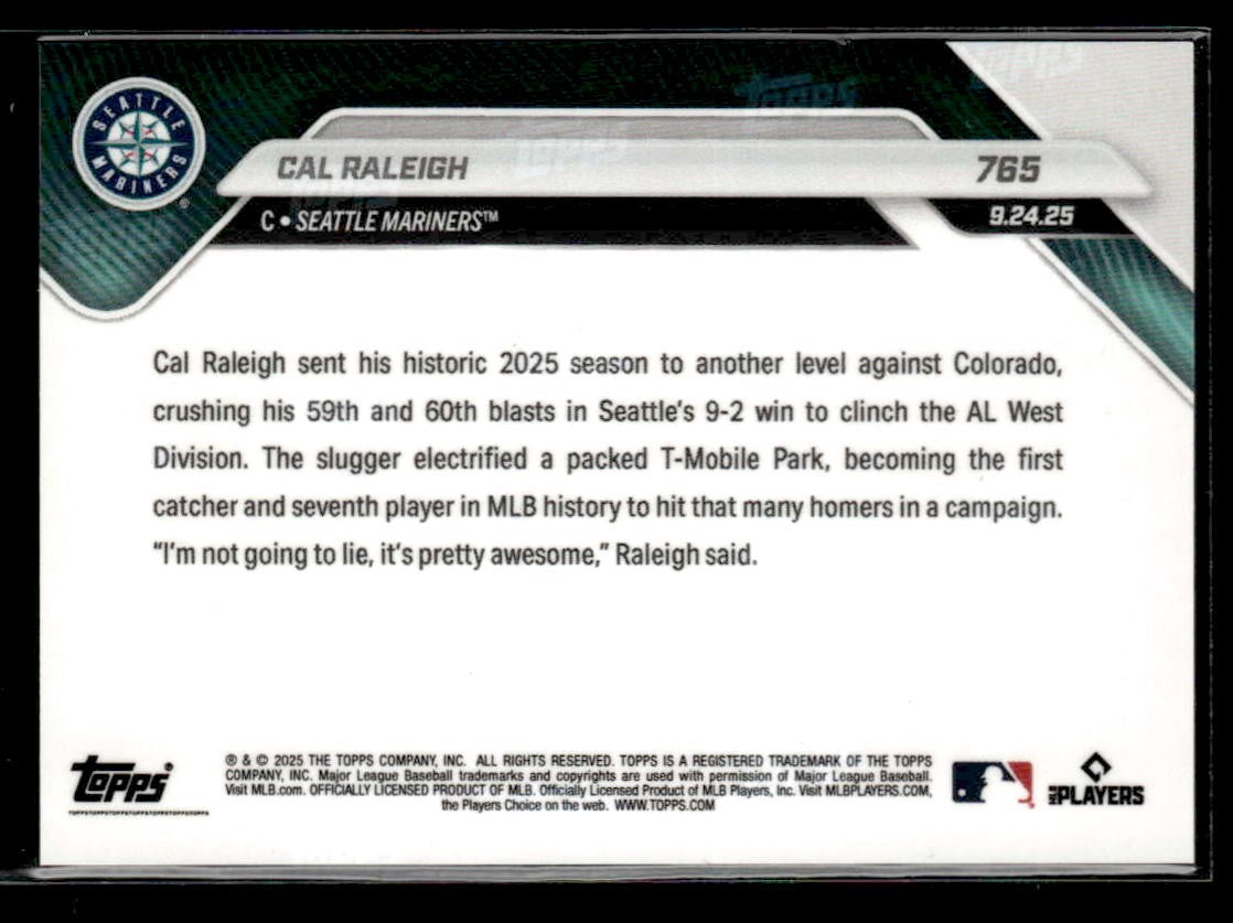 2025 Topps Now #765 Cal Raleigh