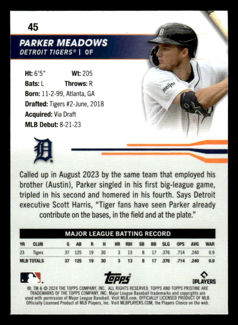 2024 Topps Pristine #45 Parker Meadows