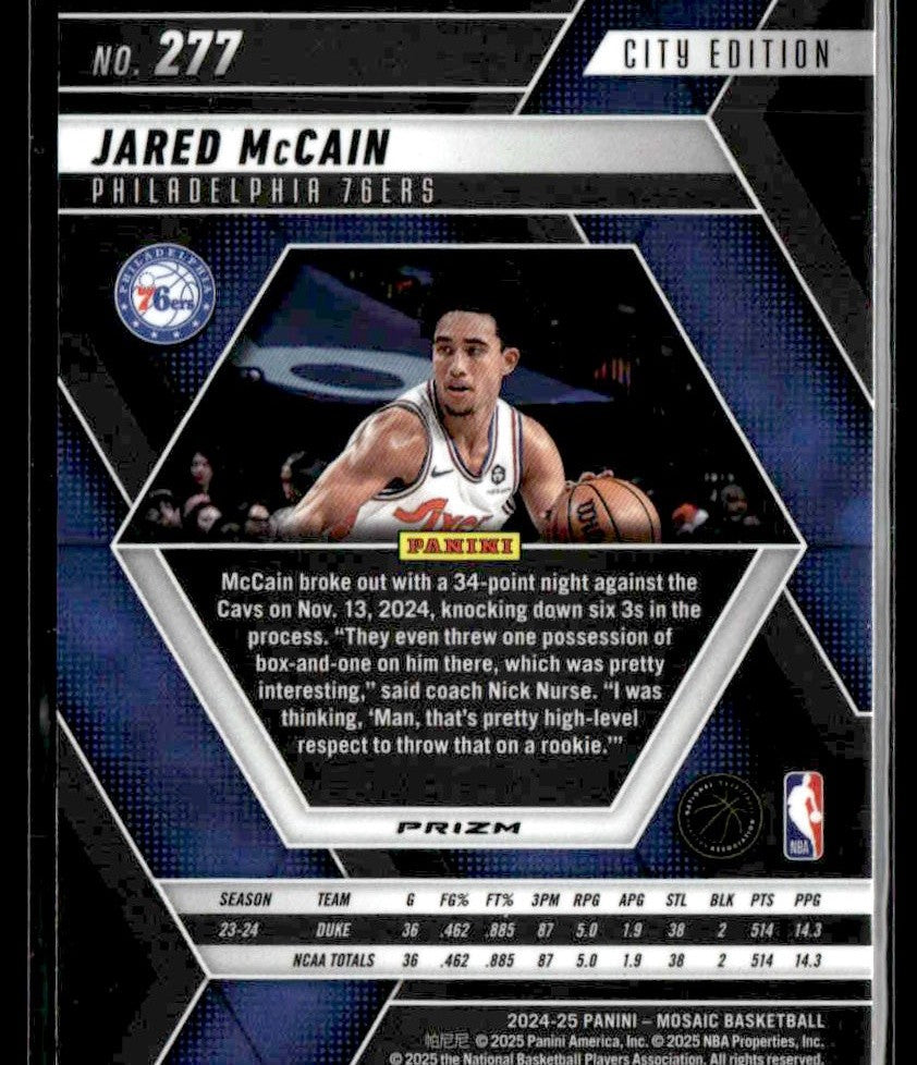2024-25 Panini Mosaic #277 Jared McCain Silver