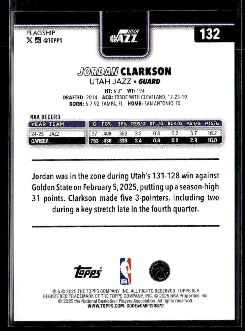 2025-26 Topps #132 Jordan Clarkson