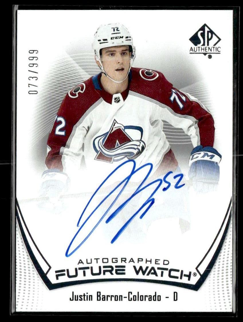 2021-22 SP Authentic #185 Justin Barron #/999