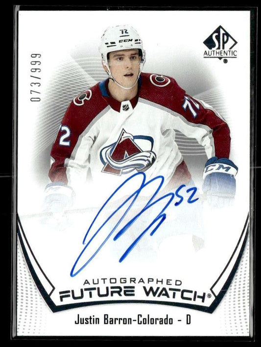 2021-22 SP Authentic #185 Justin Barron #/999
