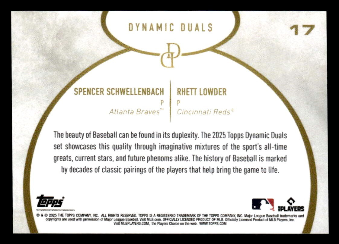 2025 Topps Dynamic Duals #17 Spencer Schwellenbach / Rhett Lowder