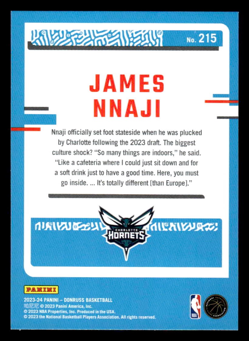 2023-24 Donruss #215 James Nnaji