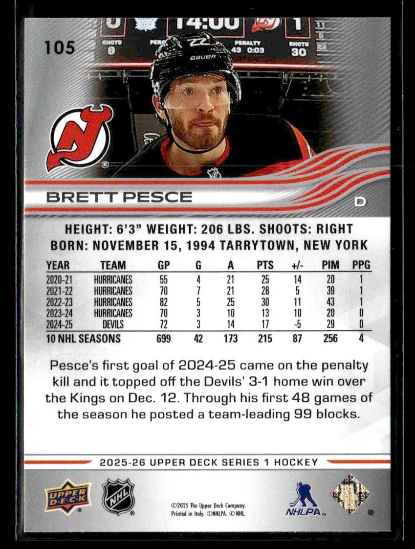 2025-26 Upper Deck #105 Brett Pesce