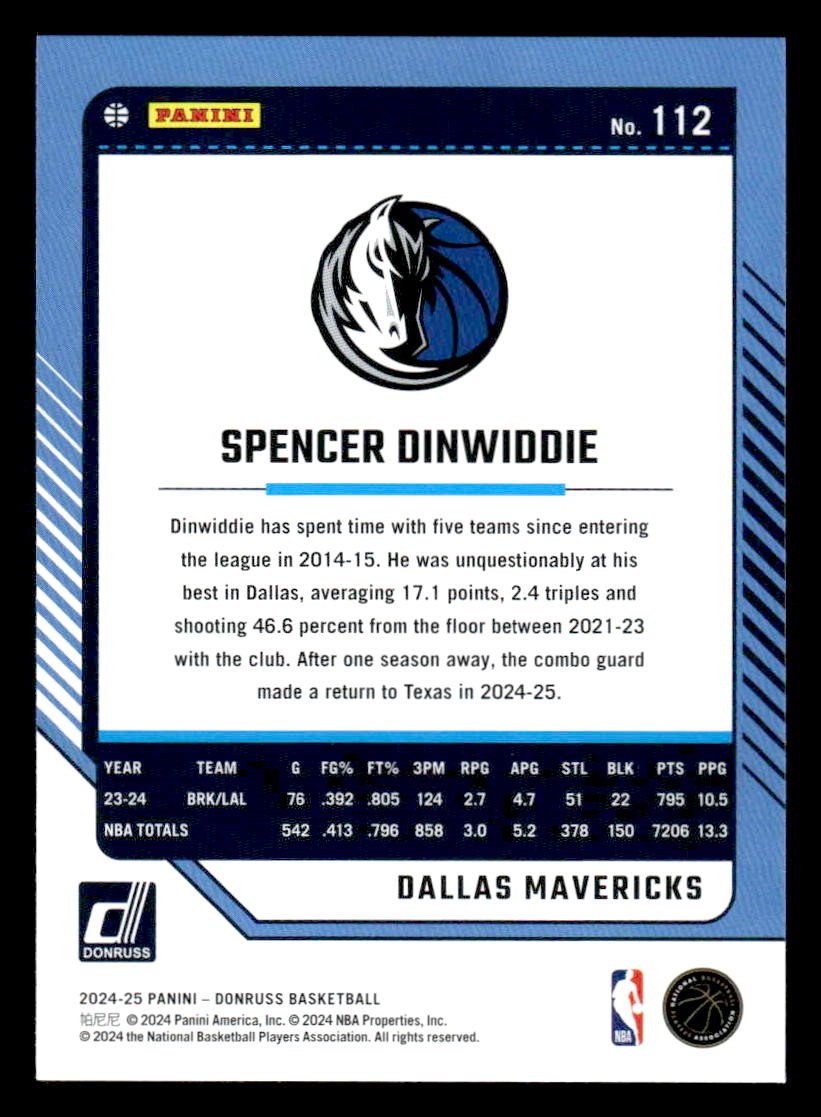 2024-25 Donruss #112 Spencer Dinwiddie