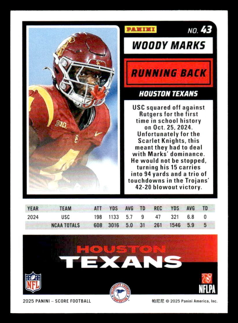 2025 Score-A-Treat #43 Woody Marks