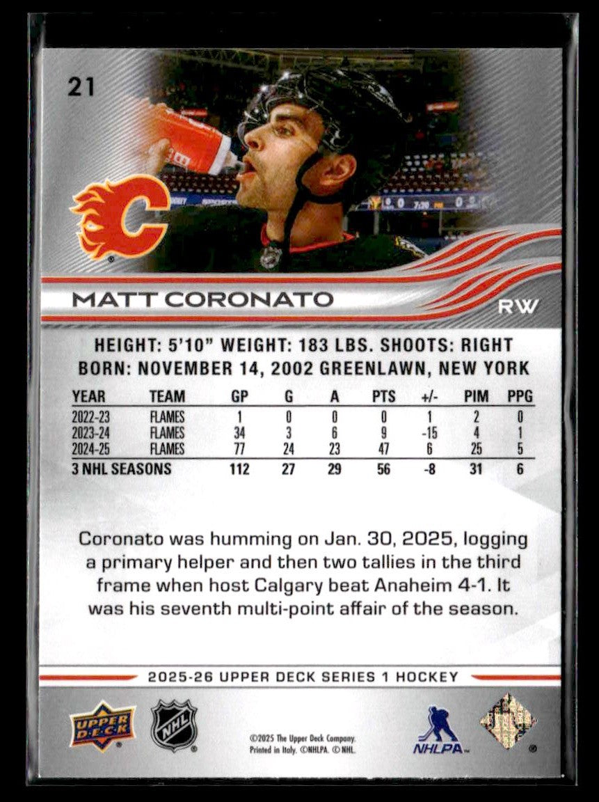 2025-26 Upper Deck #21 Matt Coronato