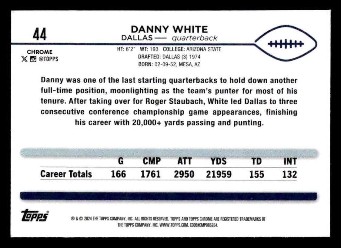2024 Topps Chrome Sapphire Edition #44 Danny White