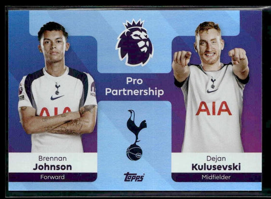 2025-26 Premier League #376 Brennan Johnson / Dejan Kulusevski PS Rainbow Foil