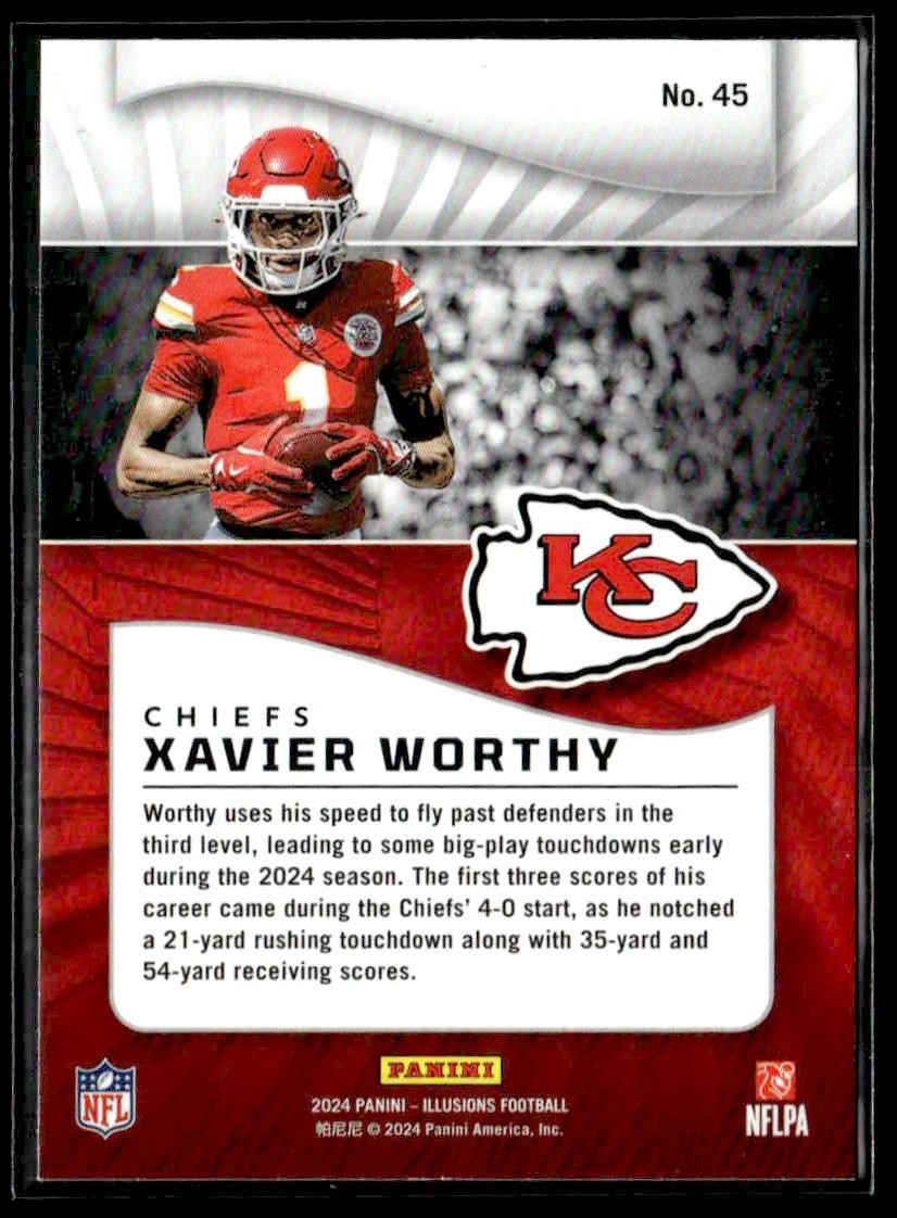 2024 Panini Illusions #45 Xavier Worthy Dots Trophy Collection