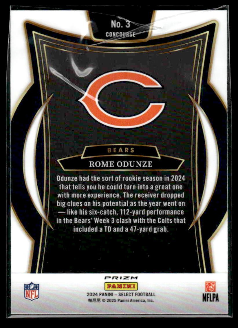 2024 Panini Select #3 Rome Odunze Silver Prizm