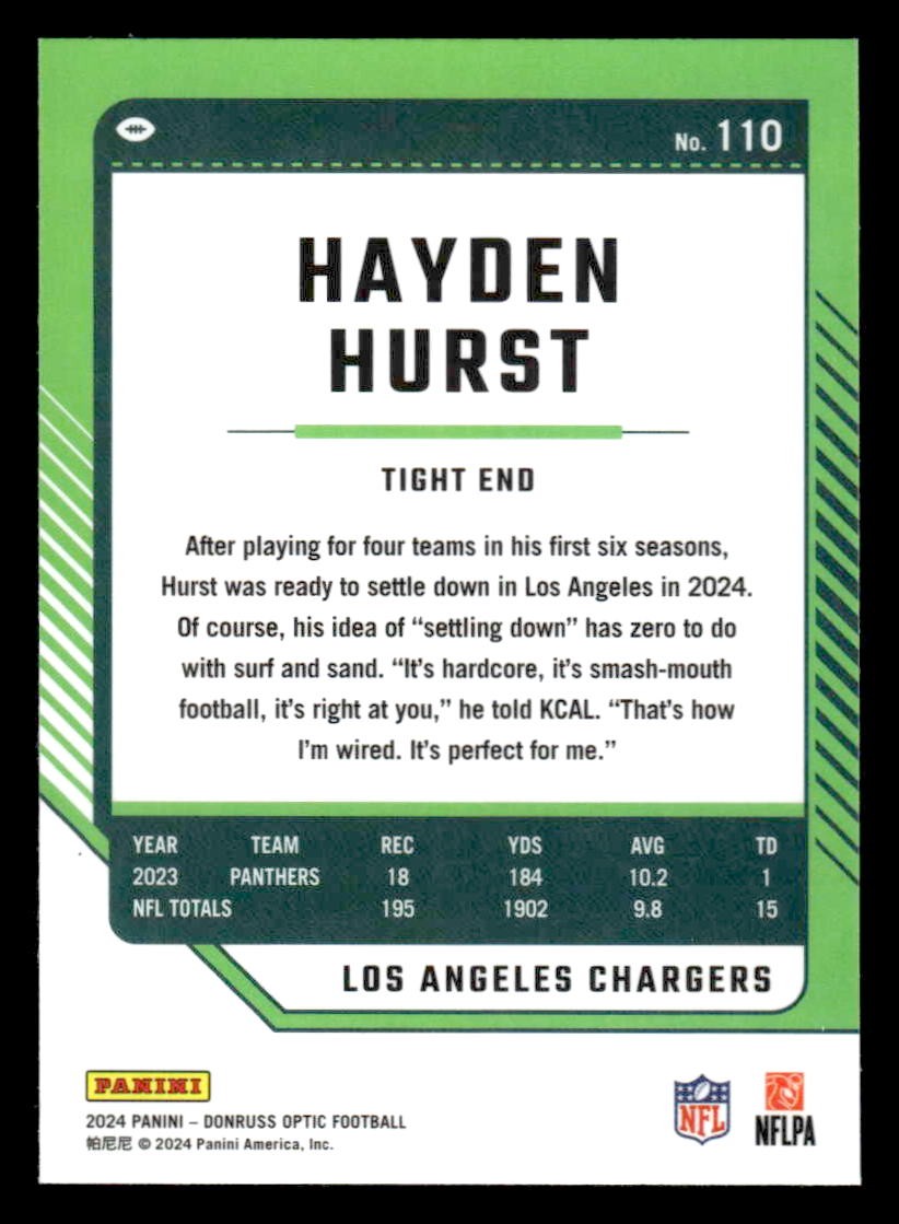 2024 Donruss Optic #110 Hayden Hurst