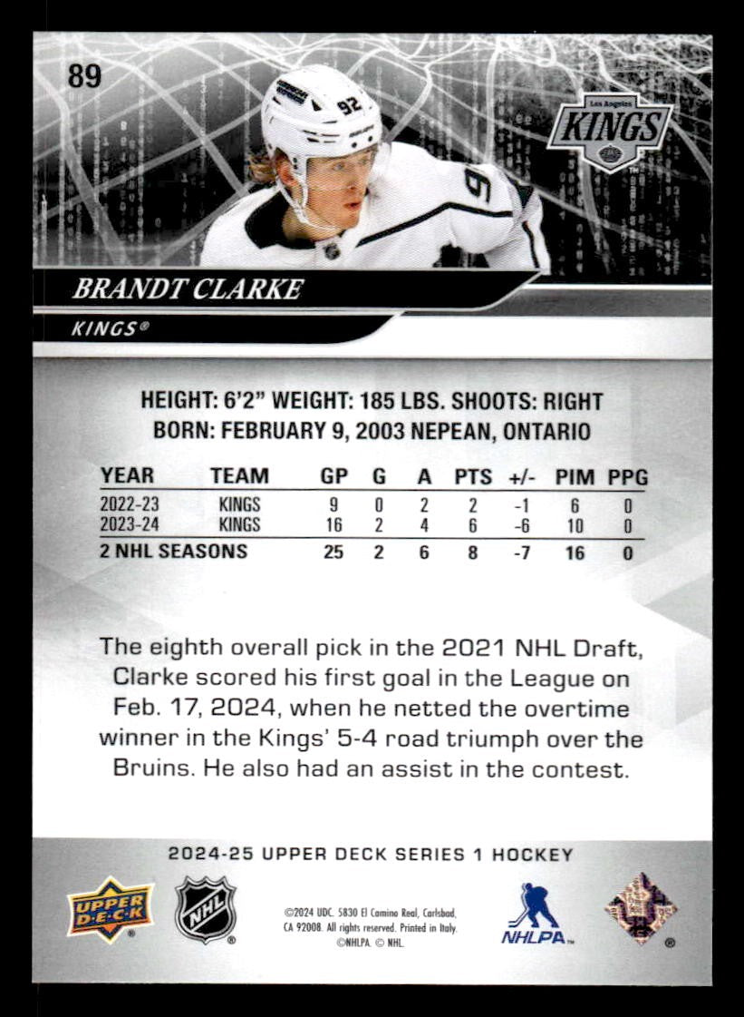 2024-25 Upper Deck #89 Brandt Clarke