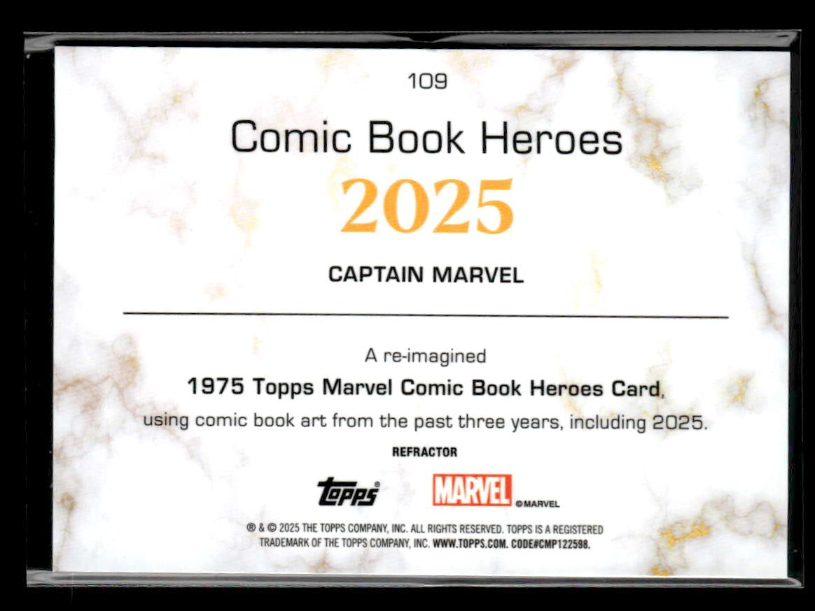 π Captain Marvel 2025 Topps Marvel 1975 Golden Anniv Refractor #109 π