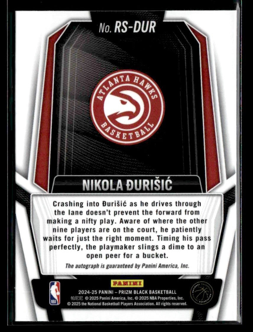 2024-25 Panini Prizm Black #RS-DUR Nikola Durisic Rookie Signatures