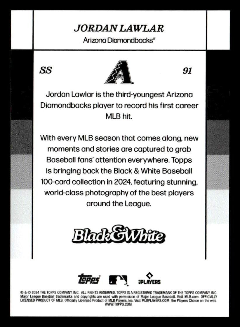 2024 Topps Black & White #91 Jordan Lawlar Blue #/49
