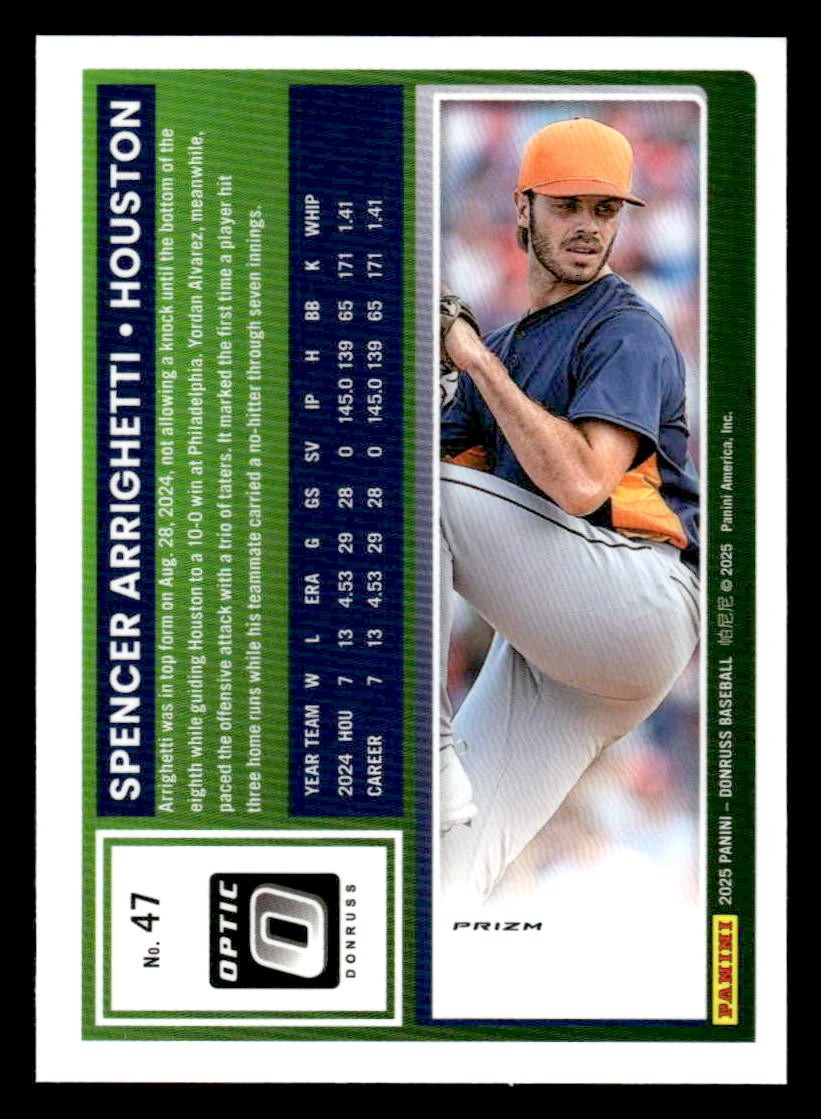 2025 Donruss #47 Spencer Arrighetti Optic Holo