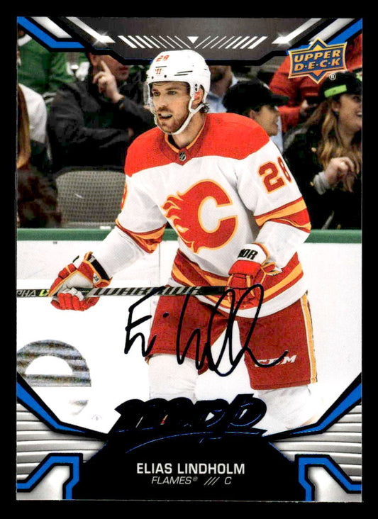 2022-23 Upper Deck MVP #74 Elias Lindholm Blue Script